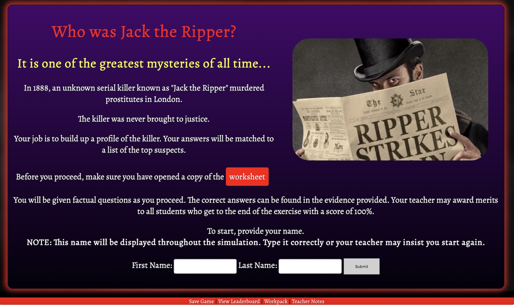 jack the ripper essay topics