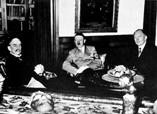 Chamberlain, Hitler and Daladier at the Munich Conference, 1938