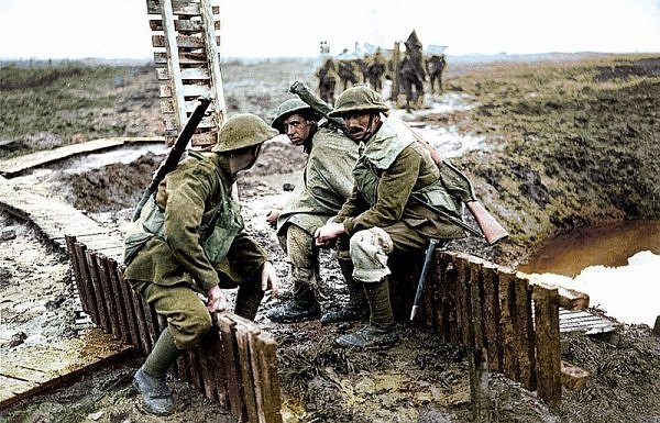 world war 1 trenches in color