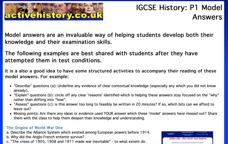 igcse history essay questions